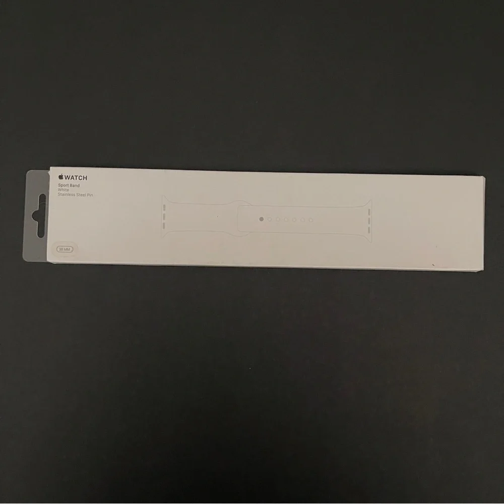 Apple Watch Sport Band - White with Stainless Steel Pin